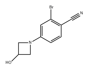 2-bromo-4-(3-hydroxyazetidin-1-yl)benzonitrile 化学構造式