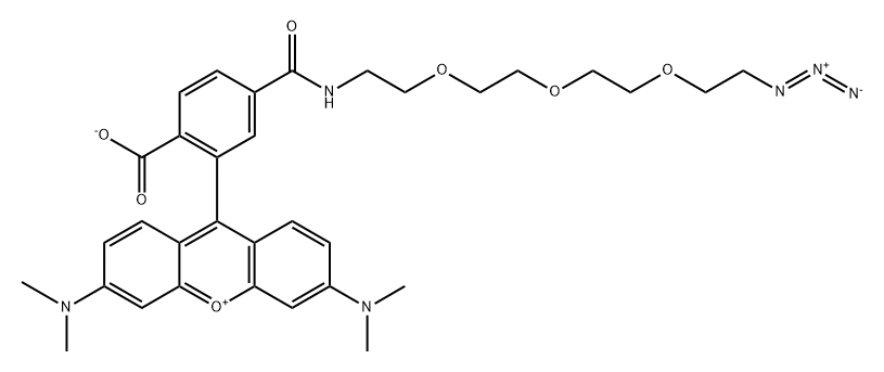 6-Carboxytetramethylrhodamine-PEG3-Azide (6-TAMRA-PEG3-Azide) Struktur