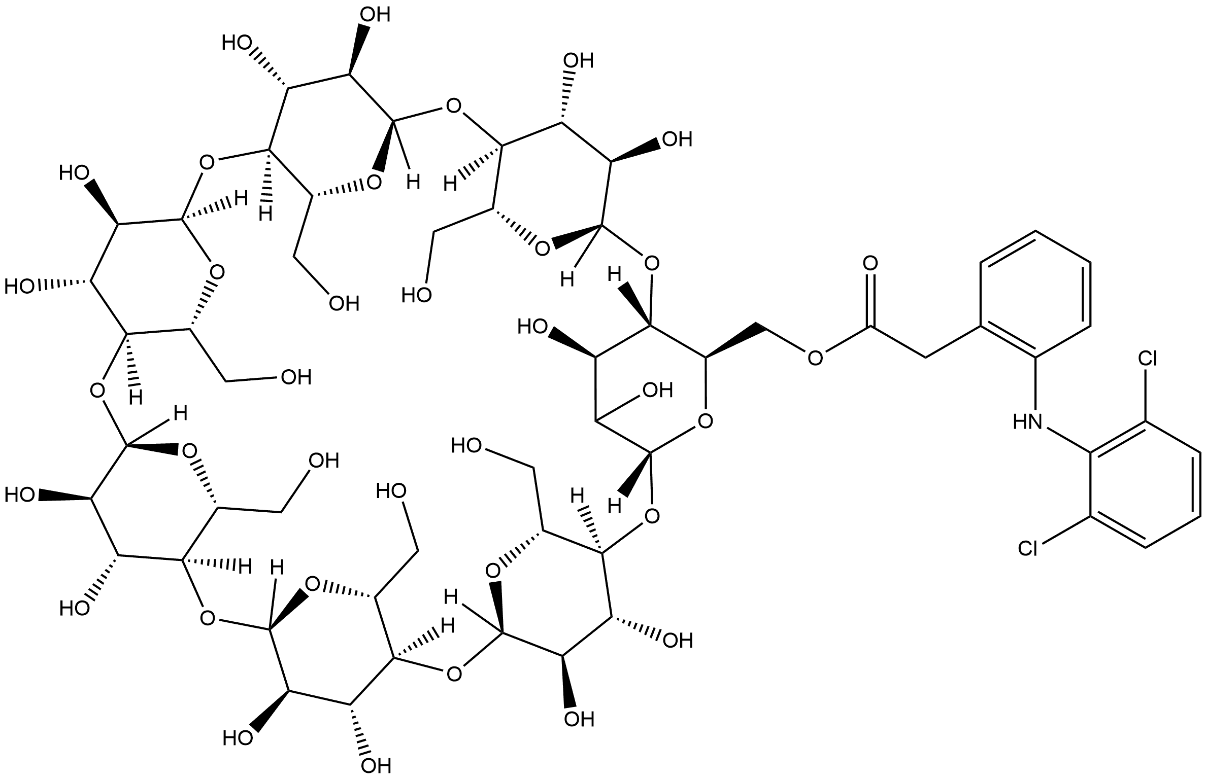 MONO-6-DICHLOFENAC-BETA-CD 化学構造式