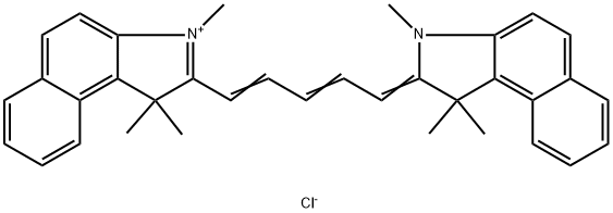 1H-Benz[e]indolium, 2-[5-(1,3-dihydro-1,1,3-trimethyl-2H-benz[e]indol-2-ylidene)-1,3-pentadien-1-yl]-1,1,3-trimethyl-, chloride (1:1) Structure