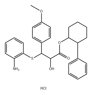 Benzenepropanoic acid, β-[(2-aminophenyl)thio]-α-hydroxy-4-methoxy-, 2-phenylcyclohexyl ester, hydrochloride, [1R-[1α(αS*,βS*),2β]]- (9CI)