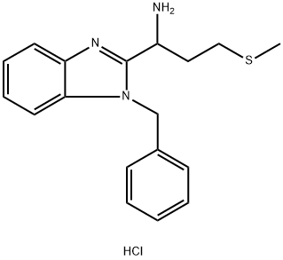 1-(1-benzyl-1H-1,3-benzodiazol-2-yl)-3-(methylsulfanyl)propan-1-amine dihydrochloride Structure