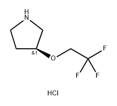 Pyrrolidine, 3-(2,2,2-trifluoroethoxy)-, hydrochloride (1:1), (3S)- Structure