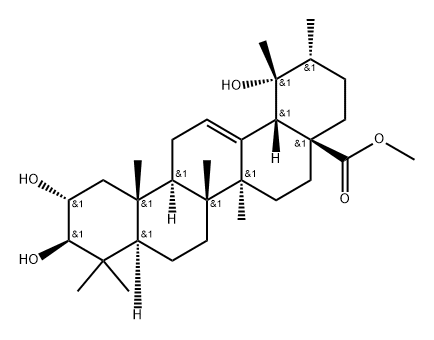 2α,3β,19-Trihydroxyurs-12-en-28-oic acid methyl ester Struktur
