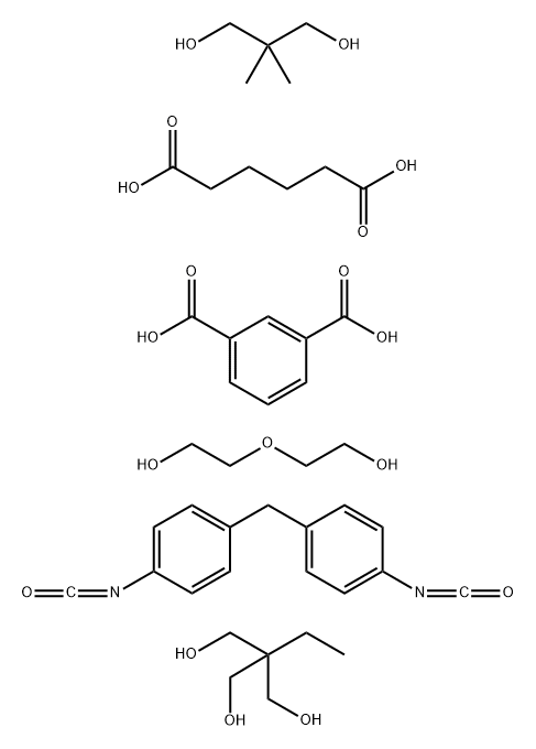 1,3-Benzenedicarboxylic acid, polymer with 2,2-dimethyl-1,3-propanediol, 2-ethyl-2-(hydroxymethyl)-1,3-propanediol, hexanedioic acid, 1,1-methylenebis4-isocyanatobenzene and 2,2-oxybisethanol Structure
