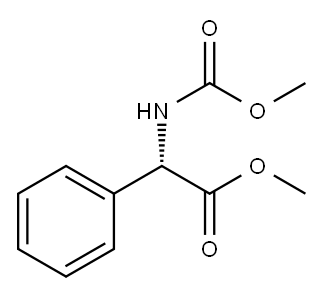 Benzeneacetic acid, α-[(methoxycarbonyl)amino]-, methyl ester, (S)- (9CI) Struktur