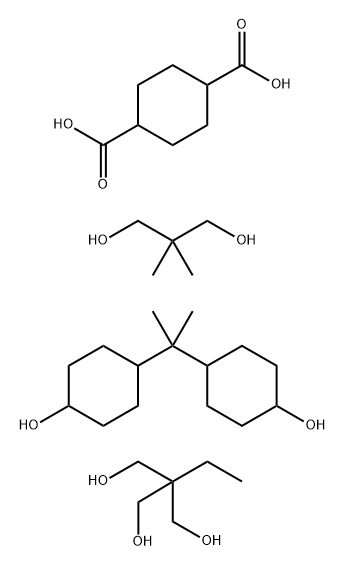 1,4-Cyclohexanedicarboxylic acid, polymer with 2,2-dimethyl-1,3-propanediol, 2-ethyl-2-(hydroxymethyl)-1,3-propanediol and 4,4-(1-methylethylidene)biscyclohexanol,138926-23-5,结构式