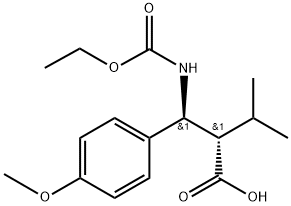 Benzenepropanoic acid, β-[(ethoxycarbonyl)amino]-4-methoxy-α-(1-methylethyl)-, (αS,βS)- Structure