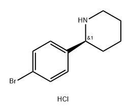 Piperidine, 2-(4-bromophenyl)-, hydrochloride (1:1), (2S)- Structure