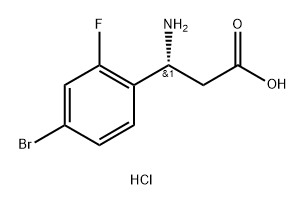 (R)-3-氨基-3-(4-溴-2-氟苯基)丙酸盐酸盐,1391556-38-9,结构式