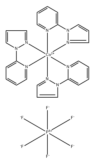 トリス[2-(1H-ピラゾール-1-イル)ピリジン]コバルト(II)ビス(ヘキサフルオロホスファート) 化学構造式