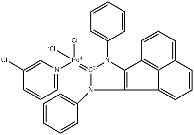 Palladium, dichloro(3-chloropyridine-κN)(7,9-dihydro-7,9-diphenyl-8H-acenaphth[1,2-d]imidazol-8-ylidene)-, (SP-4-1)- Structure