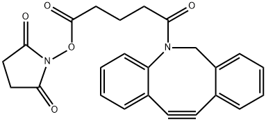 DBCO-(CH2)2-NH2-CO-(CH2)3COOH-NHS Structure