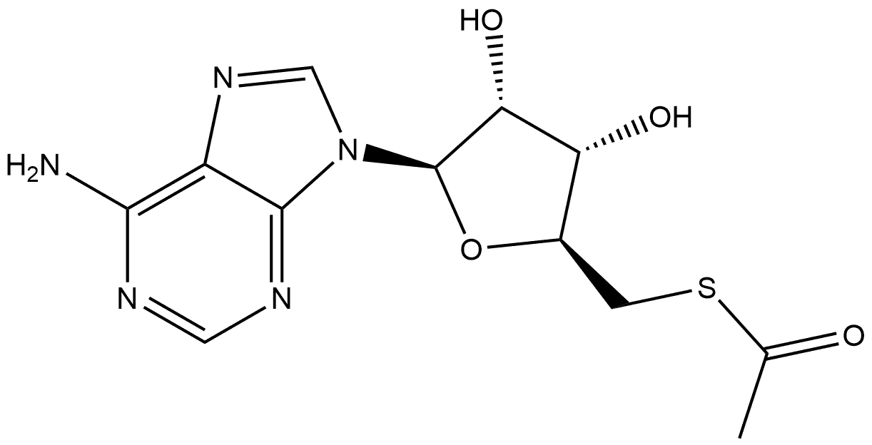 Adenosine, 5'-thio-, 5'-acetate Structure