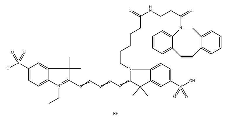二磺酸-Cy5-二苯并环辛炔(Methyl), 1394039-10-1, 结构式