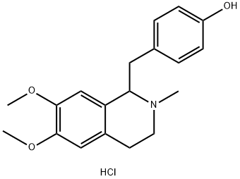Phenol, 4-[(1,2,3,4-tetrahydro-6,7-dimethoxy-2-methyl-1-isoquinolinyl)methyl]-, hydrochloride (1:1) Structure