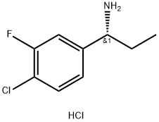 Benzenemethanamine, 4-chloro-α-ethyl-3-fluoro-, hydrochloride (1:1), (αR)-,1395078-77-9,结构式