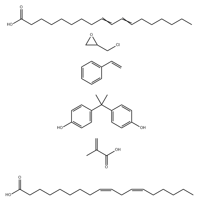 9,11-Octadecadienoic acid, polymer with (chloromethyl)oxirane, ethenylbenzene, 4,4'-(1-methylethylidene)bis[phenol], 2-methyl-2-propenoic acid and (Z,Z)-9,12-octadecadienoic acid|