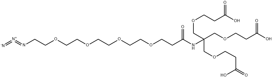 AZIDO-PEG4-AMIDO-TRI-(CARBOXYETHOXYMETHYL)-METHANE, 1398044-51-3, 结构式