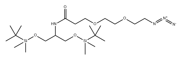 2-(Azido-PEG2-amido)-1,3-bis-(tert-butyldimethylsilanoxy)propane Struktur