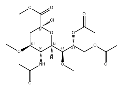 β-Neuraminic acid, N-acetyl-2-chloro-2-deoxy-4,7-di-O-methyl-, methyl ester, 8,9-diacetate Struktur