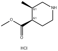 rac-methyl (3R,4R)-3-methylpiperidine-4-carboxylate hydrochloride, cis 化学構造式