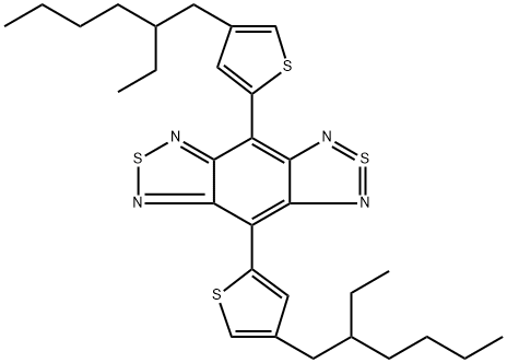 4,8-二(4-(2-乙基己基)噻吩-2-基)苯并[1,2-C:4,5-C']双([1,2,5]噻二唑) 结构式