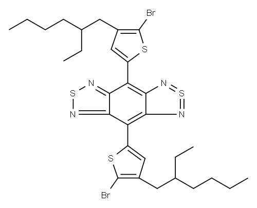 4,8-bis(5-bromo-4-(2-ethylhexyl)thiophen-2-yl)benzo[1,2-c:4,5-c']bis[1,2,5]thiadiazole Struktur