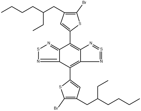 4,8-bis(5-bromo-4-(2-ethylhexyl)thiophen-2-yl)benzo[1,2-c:4,5-c']bis[1,2,5]thiadiazole Struktur