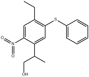 2-(2-Nitro-4-ethyl-5-thiophenylphenyl)propanol Struktur