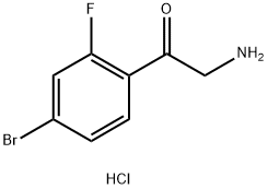 2-氨基-1-(4-溴-2-氟苯基)乙酮盐酸盐, 1402664-85-0, 结构式