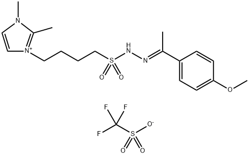 1H-Imidazolium, 3-[4-[[2-[1-(4-methoxyphenyl)ethylidene]hydrazinyl]sulfonyl]butyl]-1,2-dimethyl-, 1,1,1-trifluoromethanesulfonate (1:1)