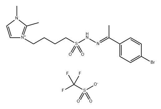 1H-Imidazolium, 3-[4-[[2-[1-(4-bromophenyl)ethylidene]hydrazinyl]sulfonyl]butyl]-1,2-dimethyl-, 1,1,1-trifluoromethanesulfonate (1:1)