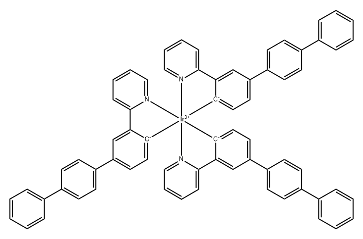 Tris[1,1':4',1''-terphenyl-2-(2-pyridinyl-κN )phenyl-κC ]
iridium 化学構造式