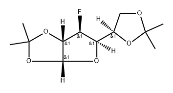 (3aR,6S,6aS)-5-((S)-2,2-dimethyl-1,3-dioxolan-4-yl)-6-fluoro-2,2-dimethyltetrahydrofuro[2,3-d][1,3]dioxole Struktur