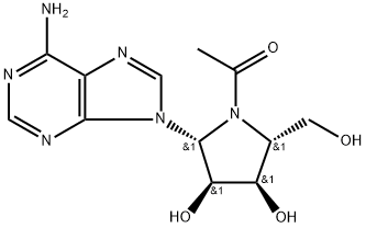 1-((2R,3S,4R,5R)-2-(6-氨基-9H-嘌呤-9-基)-3,4-二羟基-5-(羟基甲基)吡咯烷-1-基)乙酮, 14062-45-4, 结构式