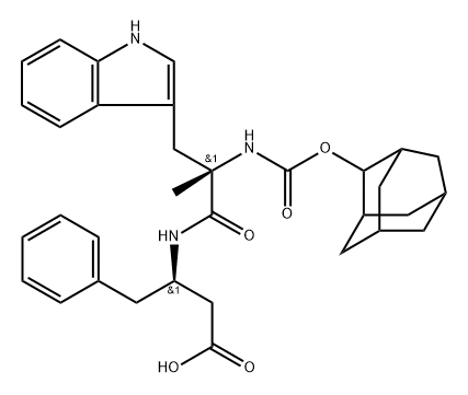 Benzenebutanoic acid, β-[[(2S)-3-(1H-indol-3-yl)-2-methyl-1-oxo-2-[[(tricyclo[3.3.1.13,7]dec-2-yloxy)carbonyl]amino]propyl]amino]-, (βR)- Structure