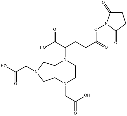1H-1,4,7-Triazonine-1,4,7-triacetic acid, α1-[3-[(2,5-dioxo-1-pyrrolidinyl)oxy]-3-oxopropyl]hexahydro- Struktur