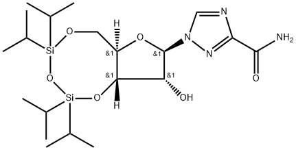 1-[3,5-O-[1,1,3,3-Tetrakis(1-Methylethyl)-1,3-disiloxanediyl]-β-D-ribofuranosyl]-1H-1,2,4-triazole-3-carboxaMide 化学構造式