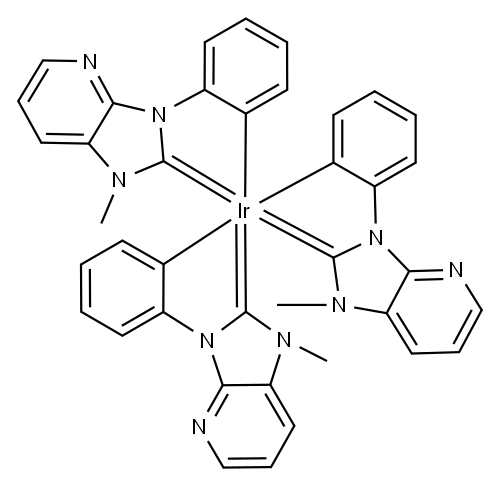Iridium, tris[(1-methyl-1H-imidazo[4,5-b]pyridin-3(2H)-yl-2-ylidene)-1,2-phenylene]- Struktur