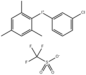 Iodonium, (3-chlorophenyl)(2,4,6-trimethylphenyl)-, 1,1,1-trifluoromethanesulfonate (1:1) Structure