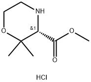 3-Morpholinecarboxylic acid, 2,2-dimethyl-,methylester,hydrochloride,(3S)- Structure
