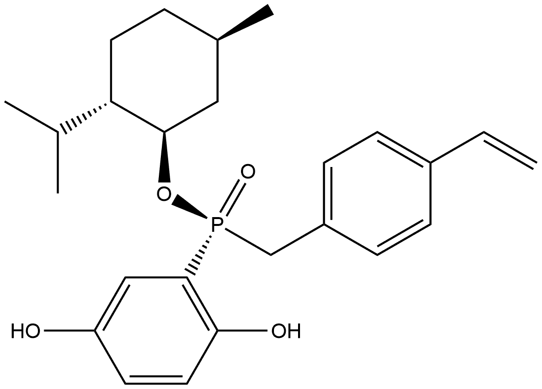 (RP)-2,5-二羟基苯基 - ( - ) - 薄荷基4-乙烯基苯基次膦酸酯,1420992-16-0,结构式