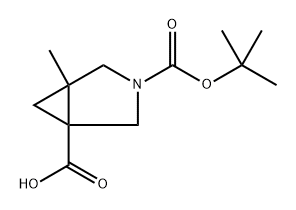 3-tert-butoxycarbonyl-5-methyl-3-azabicyclo[3.1.0]hexane-1-carboxylic acid Struktur