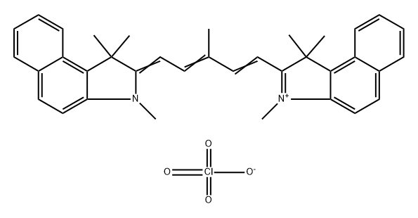 2-[5-(1,3-二氫-1,1,3-三甲基-2H-苯並[E]吲哚-2-亞基)-3-甲基-1,3-戊二烯-1-基]-1,1,3-三甲基-1H-苯並[E]吲哚過氯酸鹽, 142315-00-2, 结构式