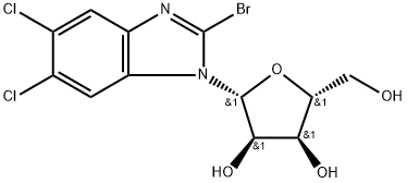 1-β-D-リボフラノシル-2-ブロモ-5,6-ジクロロ-1H-ベンゾイミダゾール 化学構造式