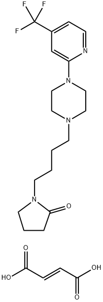 2-Pyrrolidinone, 1-[4-[4-[4-(trifluoromethyl)-2-pyridinyl]-1-piperazinyl]butyl]-, (2E)-2-butenedioate (1:1) Struktur