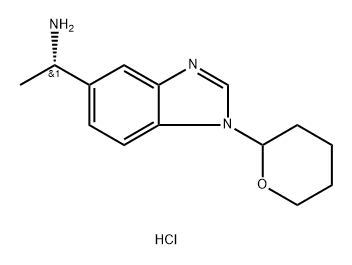 (1S)-1-(1-(TETRAHYDRO-2H-PYRAN-2-YL)-1H-BENZO[D]IMIDAZOL-5-YL)ETHANAMINE和(1R)-1-(1-(TETRAHYDRO-2H-PYRAN-2-YL)-1H-BENZO[D]IMIDAZOL-6-YL)ETHANAMINE 混合物盐酸盐, 1425933-17-0, 结构式