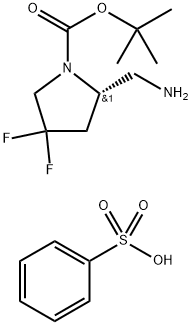 tert-butyl (2S)-2-(aminomethyl)-4,4-difluoropyrrolidine-1-carboxylate,1427175-13-0,结构式