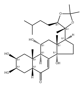 20,22-异丙叉基筋骨草甾酮C, 142735-64-6, 结构式